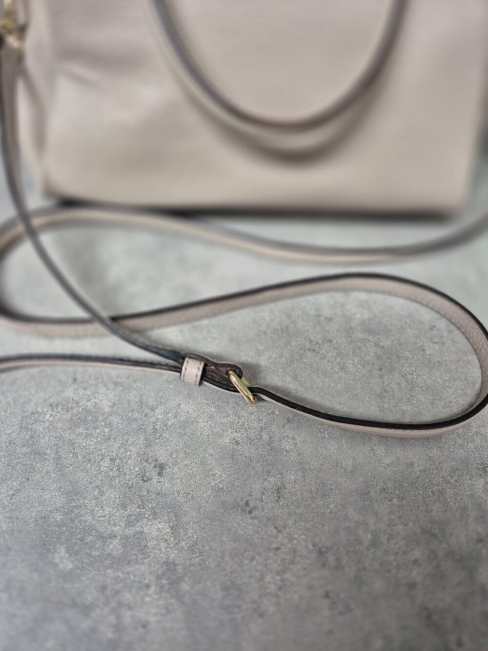 Kate Spade Beige Leather Handbag Purse Crossbody - Picture 6 of 16